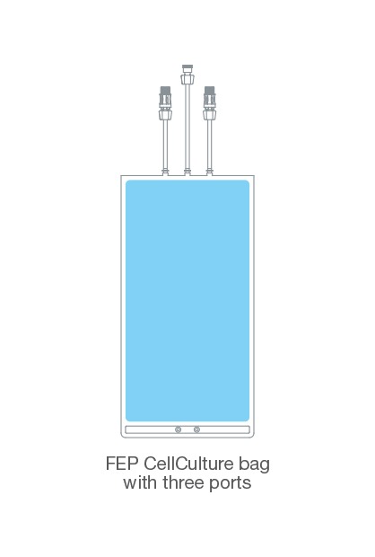 FEP Cellculture Bag with three port